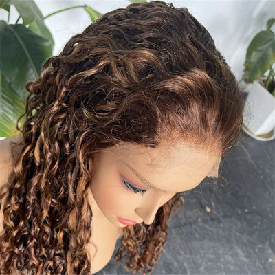 Swiss HD Lace Wig Closure Double Drawn Pixie Curls Human Hair Highlight Color