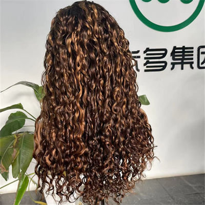 Swiss HD Lace Wig Closure Double Drawn Pixie Curls Human Hair Highlight Color