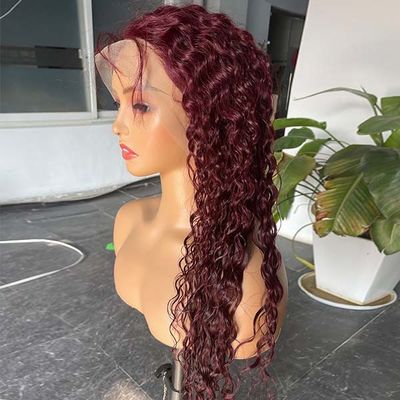 Burgundy Water Wave 13x4 HD Lace Frontal Wig Human Hair Body Wave Frontal