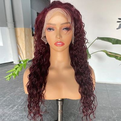 Burgundy Water Wave 13x4 HD Lace Frontal Wig Human Hair Body Wave Frontal