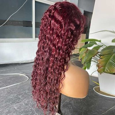Burgundy Water Wave 13x4 HD Lace Frontal Wig Human Hair Body Wave Frontal