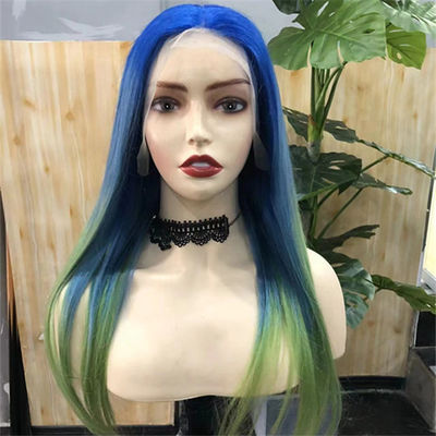 Ombre Blue Green 613 Blonde Wig Straight Lace 13x6 Frontal Human Hair