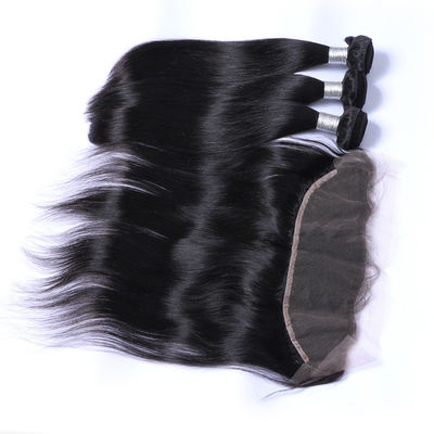Virgin Weave Peruvian Straight Hair Bundles 10a With 13x4 Lace Frontal