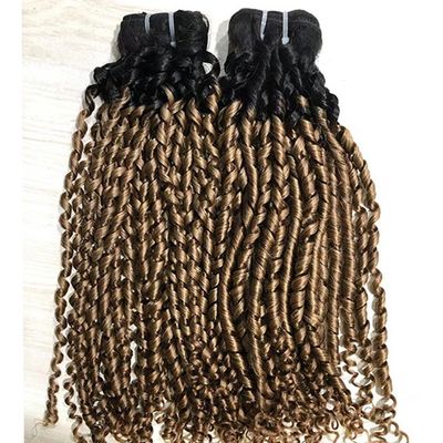 Highlight Double Weft Pixie Curls Human Hair Bundles Extensions 10Inch-26 Inch