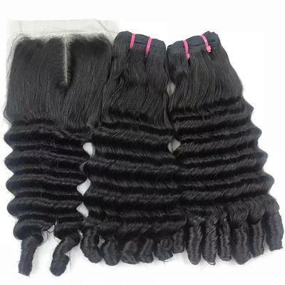 Cheveux Double Drawn Human Hair Weaves Funmi Bouncy Curls Bundle