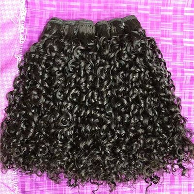 Pissy Pixie Curl Double Drawn Human Hair Bundles Afro Bulk Hair 3Pcs