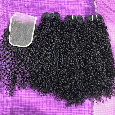Pissy Pixie Curl Double Drawn Human Hair Bundles Afro Bulk Hair 3Pcs