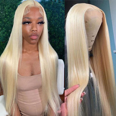 180 Density Raw Indian Virgin Hair Wigs Blonde 613 13x6 frontal wig Body Wave HD Transparent Lace Frontal