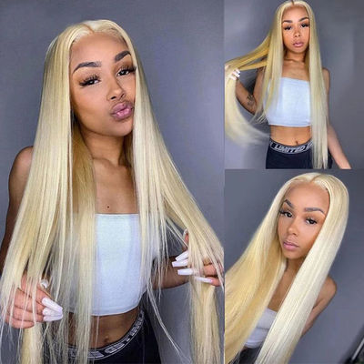 180 Density Raw Indian Virgin Hair Wigs Blonde 613 13x6 frontal wig Body Wave HD Transparent Lace Frontal