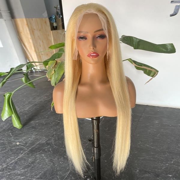 Blonde 13x4 613 Wig Human Hair Lace Frontal Straight 30 Inch 180% Density