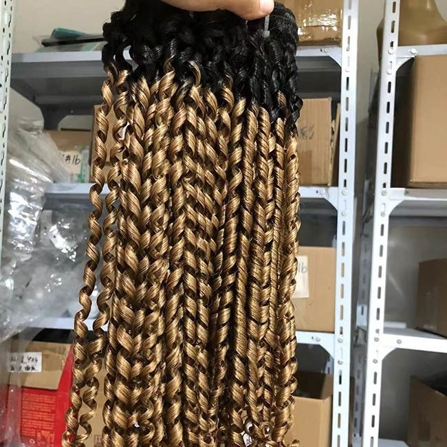 Highlight Double Weft Pixie Curls Human Hair Bundles Extensions 10Inch-26 Inch